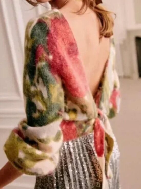 Sezane Sweaters - ✨ SALE✨ Sezane Alban Jumper Fleurs Velours Floral Mohair Sweater Knit French Sma